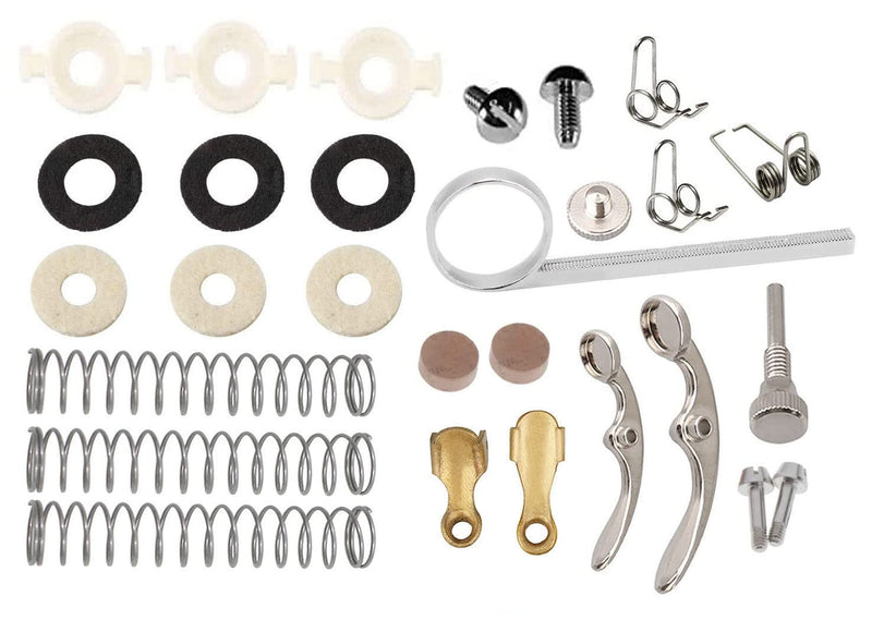 Trumpet Valve Repair Kit with Piston Guides Spring Felt Washer Water Key Spit Valve Cork Pads Instruments Accessories 28Pcs