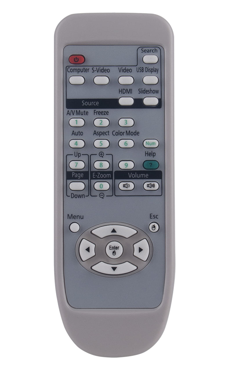 VINABTY Replaced Remote fit for Epson Projector EB-W6 EP700 EX70 EX31 EX3200 EX5200 EX51 EX71 EX7200 PowerLite 826W+/ 84+/ 85+/ 92/93/ 935W/ 95/ 96W/ S7/ S9/ W7/ X9/ W6 Home Cinema 700