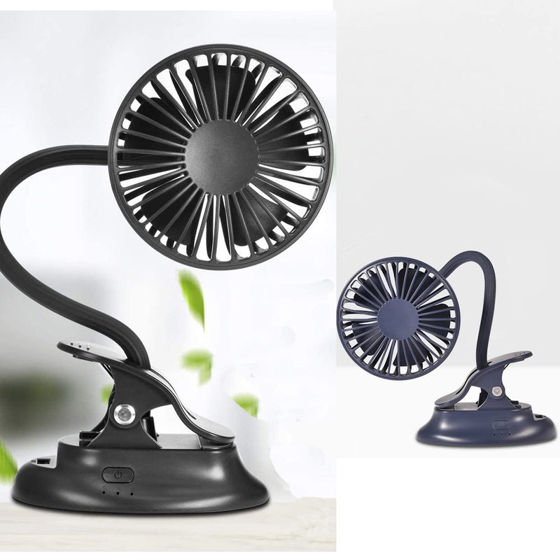 Clip on Fan Usb Fan mini Fan Battery Operated Desk Fan with Emergency Power Bank, USB Clip Fan Rechargeable Personal Fan Flexible Neck 3 Speeds Great for Beach Car Camping Dorm Bed Office