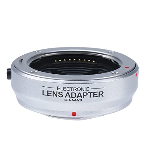 FocusFoto Electronic AF Auto Focus Adapter Ring for Four Thirds 4/3 lens to Olympus PEN Panas0nic Lumix Micro Four Thirds (MFT, M4/3) Mount Mirrorless Camera Body as DMW-MA1 MMF-1 MMF-2 MMF-3 (Silver)