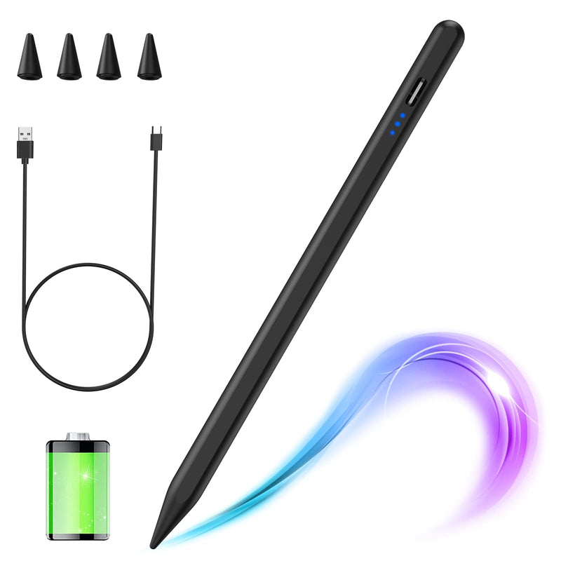 Stylus Pen for iPad, Stylus Pencil for (2018-2022) Apple iPad Pro 2021 11/12.9 Inch, iPad 6/7/8th Generation, iPad Air 4th/3rd, iPad Mini 5th Gen, for iPad Accessories Magnetic Stylus Pen, Black