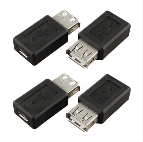 USB A Female to USB Micro Female Adapter SJZBIN 4PCS USB 2.0 A Female to Micro USB B 5-Pin Female Plug Socket Converters Connector