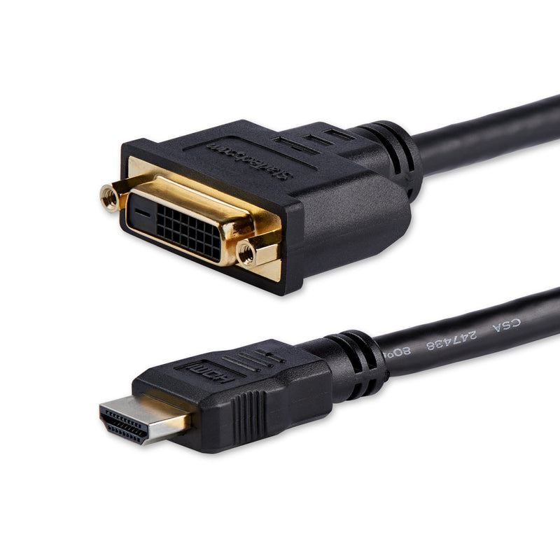 StarTech 10-Pack 8in HDMI to DVI-D Cable, Black (HDDVIMF8IN10PK) | DVI-D to HDMI (1920x1200p), HDMI Male to 24 Pin DVI-D Female, Digital Monitor Adapter Cable Male to Female, Cord, Black, 20cm