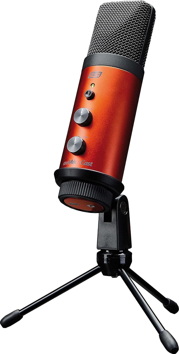 [AUSTRALIA] - ESI cosMik uCast | USB Microphone, Cardioid Condenser Computer Microphone for Gaming, Streaming, Podcasting, 2m USB-C Cable, Mute Button, Built-in Headphone Jack, Gain Control, USB Mic for PC & Mac cosMik uCast USB Microphone 