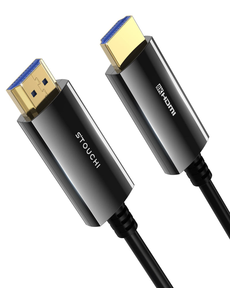 Stouchi 8K Fiber Optic HDMI Cable 60ft, 48Gbps Ultra High Speed HDMI® Cables, CL3 Rated, 10K 8K 60Hz 4K 120Hz, Dynamic HDR eARC HDCP 2.2&2.3 Compatible for Apple TV 4K/Roku Ultra/Xbox Series X/PS5 Grey 1
