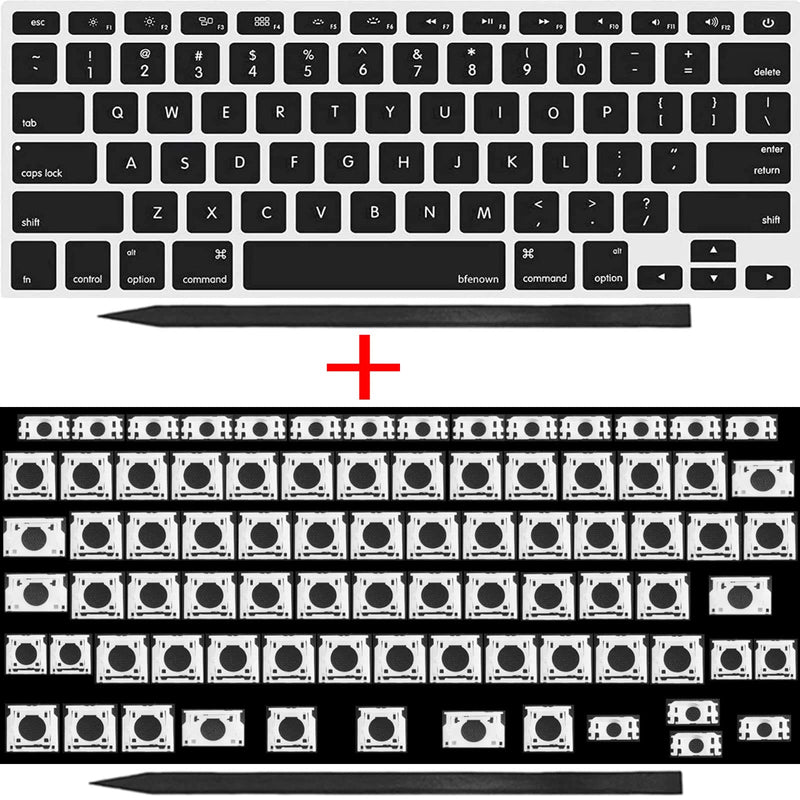 Product Image Bfenown AP08 Replacement Key Cap Keycaps Keys + Clip Hinge for MacBook Retina 13" 15" A1425 A1502 A1398 2012-2015 Year for MacBook Air 13" A1369 A1466 2011-2015 Year