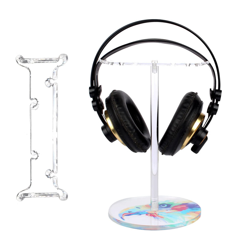 Acrylic Headphone Stand Headset Holder,Transparent Desktop Gaming Headset Stand Hanger Rack for Desk with 2 Earphone Hangers(Color Eagle/Hawk) Color Eagle/Hawk