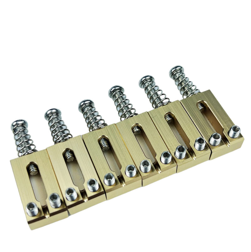 Kaynes 6PCS 10.8mm Guitar Bridge Saddles – Brass Tremolo Bridges Saddle for Fender Telecaster Tele TL Stratocaster Strat ST Style Electric Guitar Replacement (10.8MM)