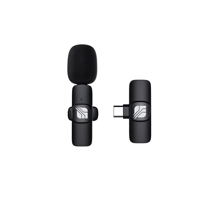 [AUSTRALIA] - SPEC Portable External Wireless Lavalier Clip On Microphone iPhone for Live Streaming, Video Recording, TIK Tok Live, Facebook Live, YouTube Live Streaming for iPhone (Black) Black 