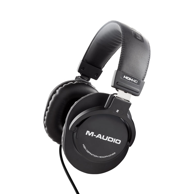 M-AUDIO HDH40 Closed-Back Over-Ear Headphones | Flexible Headband Design, 2.7m Cable for Studio Monitoring, Podcasting, and Audio Recording