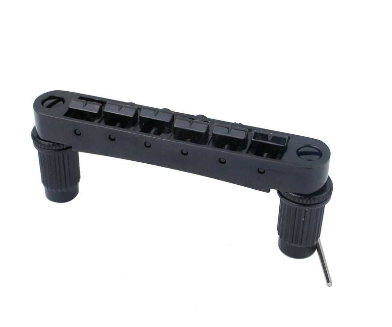 Guyker Guitar Saddle Bridge - Tune-O-Matic Bridges with Studs Replacement for LP EPI 6 String Electric Guitar (GM003, Black) Black, GM003