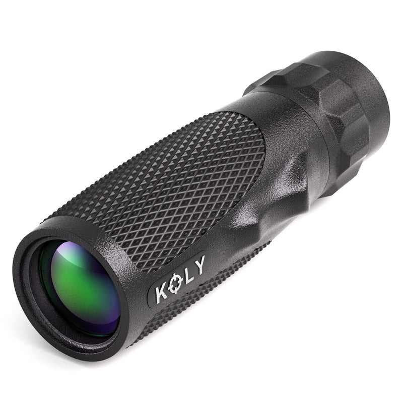 [AUSTRALIA] - Koly BAK-4 Prism 10X25 Monocular Telescope, Compact Weather Resistant Scope with Snake Skin Grip, Designed for Bird Watching, Hiking, Hunting, Archery, and More, 10X Magnification, Black 