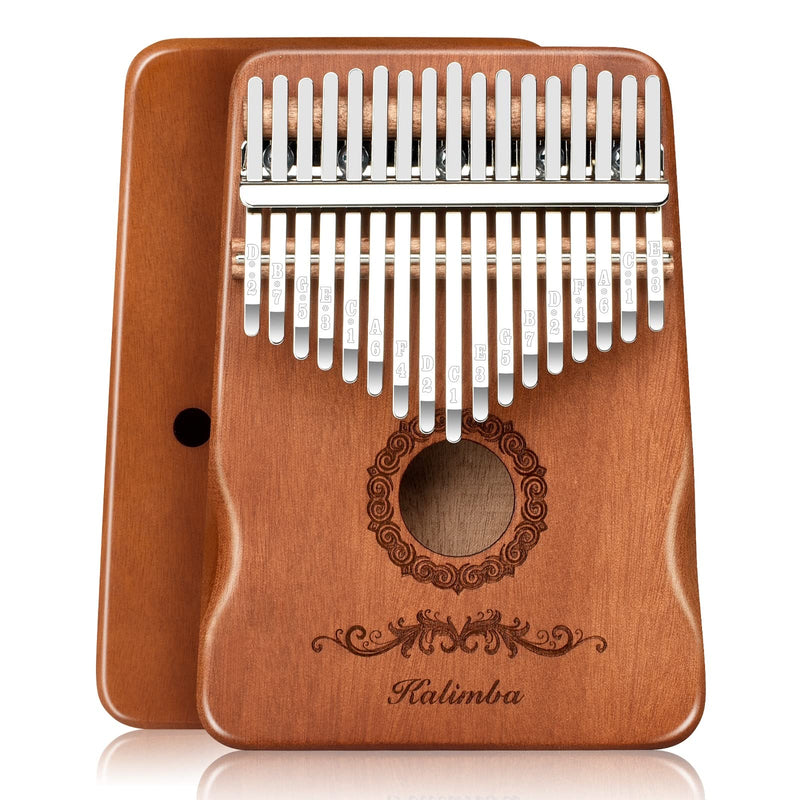 [AUSTRALIA] - Kalimba Thumb Piano 17 Keys, Finger Piano Musical Instruments, Mbira Music Kids Gifts Adult Beginners Hand Pianos Brown 