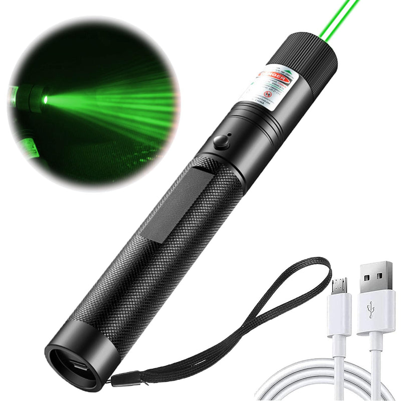 2023 Long Range Green Laser Pointer with USB Charging Cable, Laser Pointer High Power, Laser Pointer for Indoor Meetings, Presentation, cat Toys and Outdoor Adventures