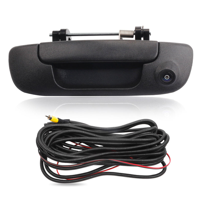 Dasbecan Tailgate Handle Backup Camera Compatible with 2002-2008 Dodge Ram | for Ram 1500 2500 3500 Back up Rear View Reverse Camera Night Vision w/Extension Harness (RCA Connector)