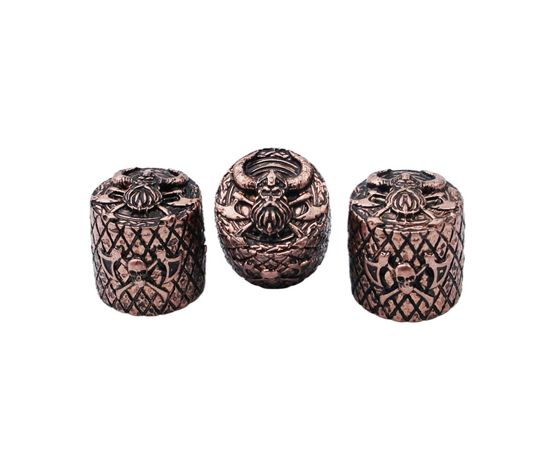 Guyker 3Pcs Guitar Bass Knobs 6mm Dia. Shaft Pots - Zinc Alloy Savage Pirates Surface Retro Style Tone Volume Control Potentiometer Knob Replacement for Electric Guitar Bass (CKB009, Antique Bronze) Antique Bronze, CKB009