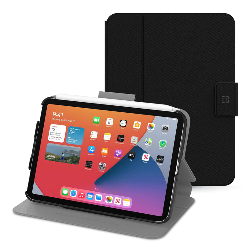 Incipio - SureView Protective Folio Case for iPad 7th & 6th Gen, Lightweight Slim Cover with Adjustable Stand, Scratch Protection (Black) Black iPad mini (6th Generation)