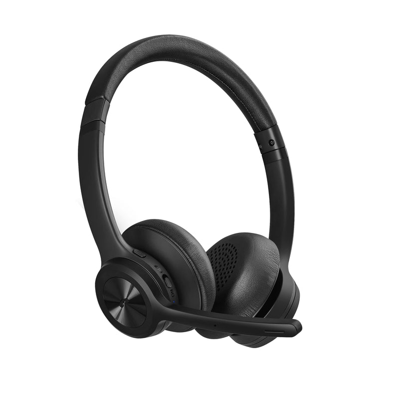 [AUSTRALIA] - EKVANBEL Bluetooth Headset V5.2, Wireless Headphones with Noise Cancelling Microphone, On Ear Wireless Headset for Cell Phones Laptop Computer Black 