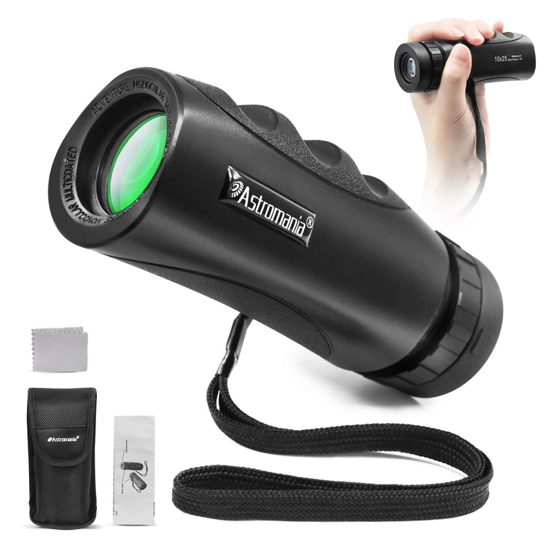 Astromania Upgraded 10x25 Waterproof Compact Monocular, Smaller Size Easier to Carry Around for Bird Watching Hunting Camping Hiking Sport Game Concerts