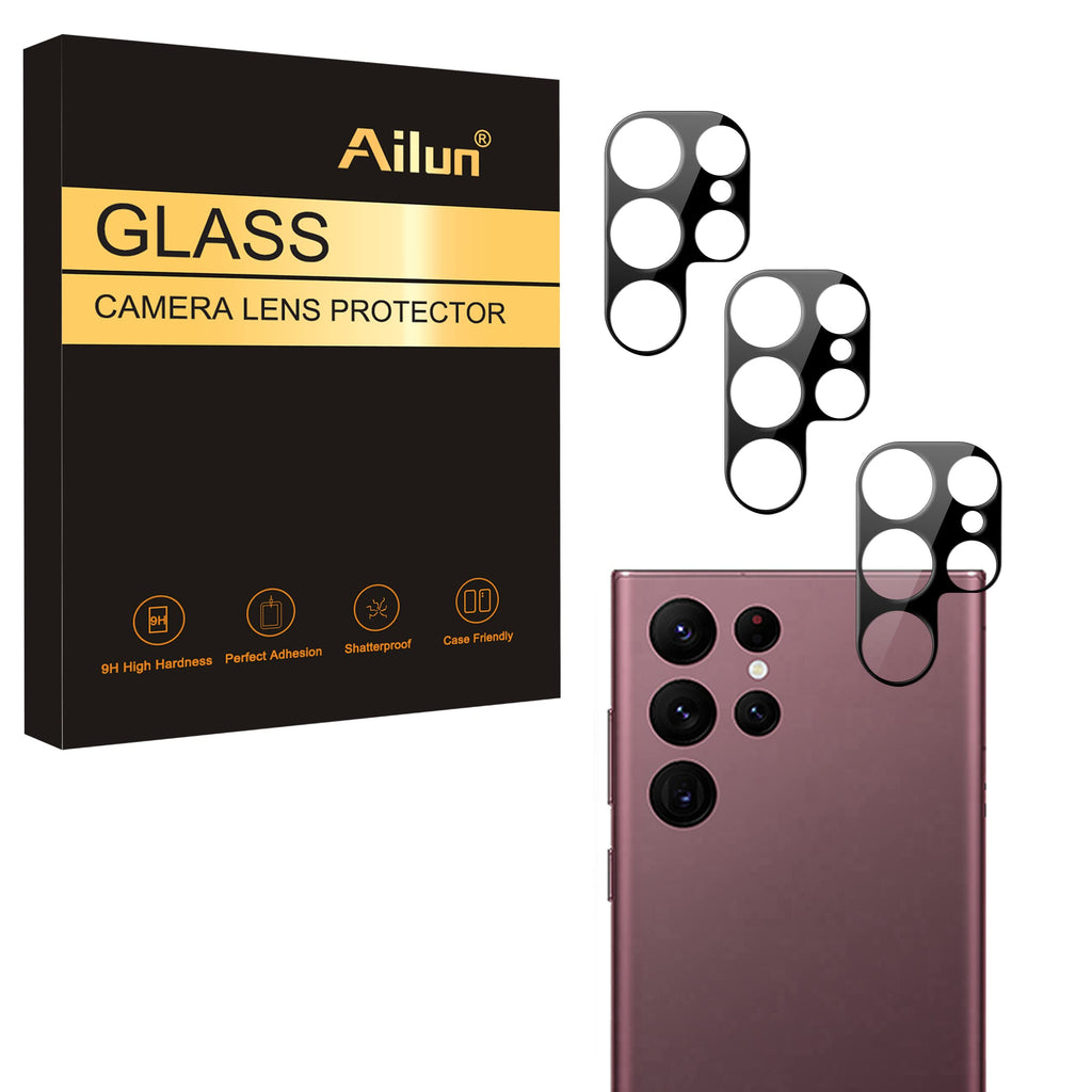 Ailun Camera Lens Protector for Galaxy S22 Ultra 3Pack Tempered Glass, Anti-Scratch, Case Friendly