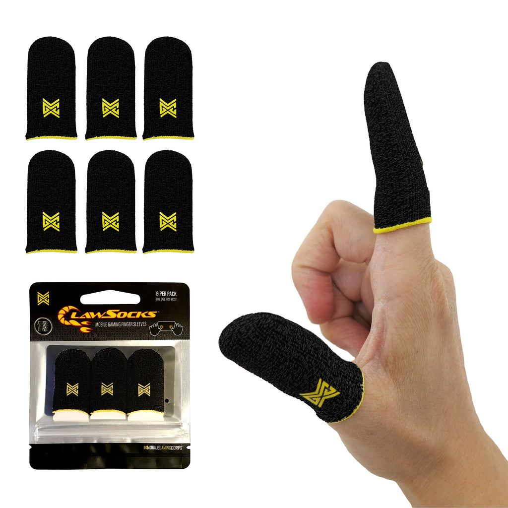 MGC ClawSocks 6 Pack Carbon, Gamer Finger & Thumb Sleeves, Mobile Gaming Stabilizer & Compression Support carbon fiber