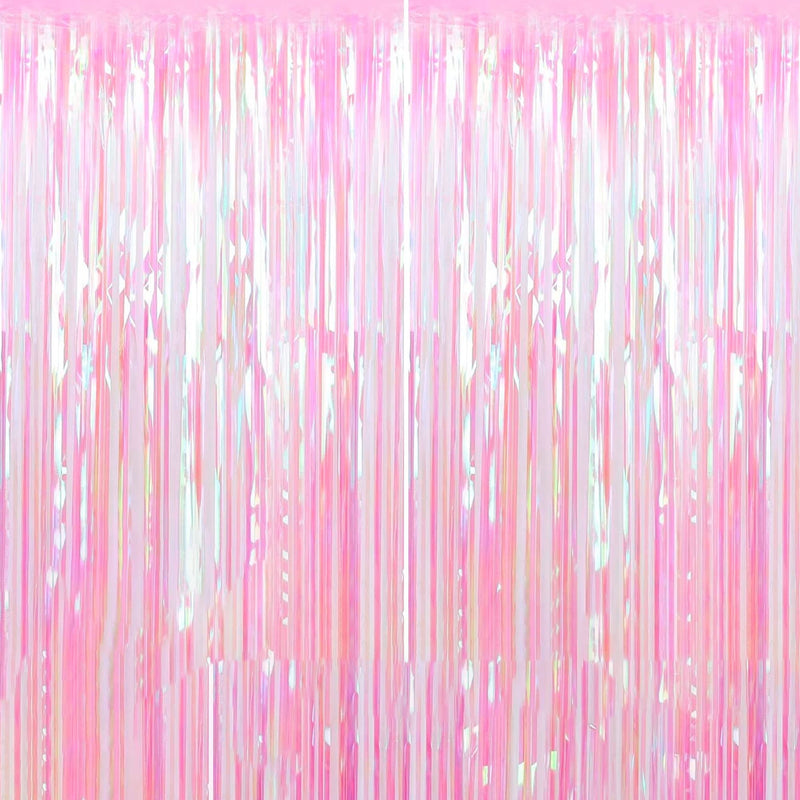Dazzle Bright 2 Pack Backdrop Curtain, 3FT x 8FT Metallic Tinsel Foil Fringe Curtains Photo Booth Background for Baby Shower Party Birthday Wedding Engagement Bridal Shower (Multicolor) Multicolor