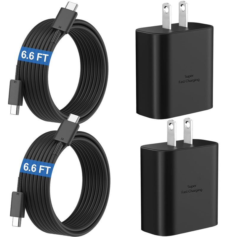 Samsung Galaxy S24 Ultra Charger 45W USB-C Super Fast Charger Android Phone Charger Block with 6.6 FT Cable for Samsung Galaxy S24 Ultra/S24/S24+/S23 Ultra/S23/S23+/S22/S21/S20/Note 10/20, Galaxy Tab black 6.6FT