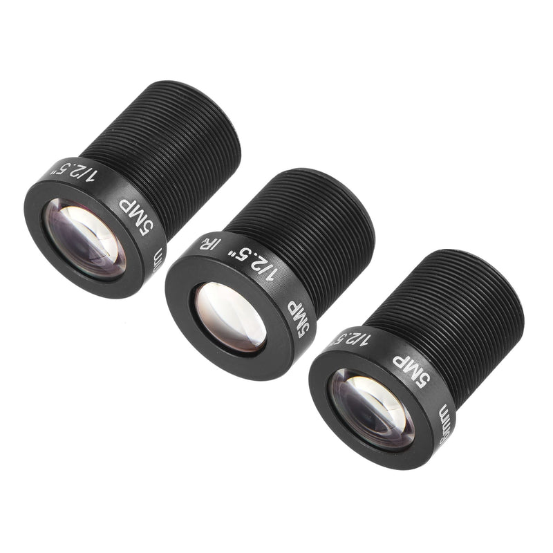 MECCANIXITY CCTV Lens 8mm/12mm/16mm 5MP F2.0 FPV Wide Angle for CCD Camera, 3 Pack