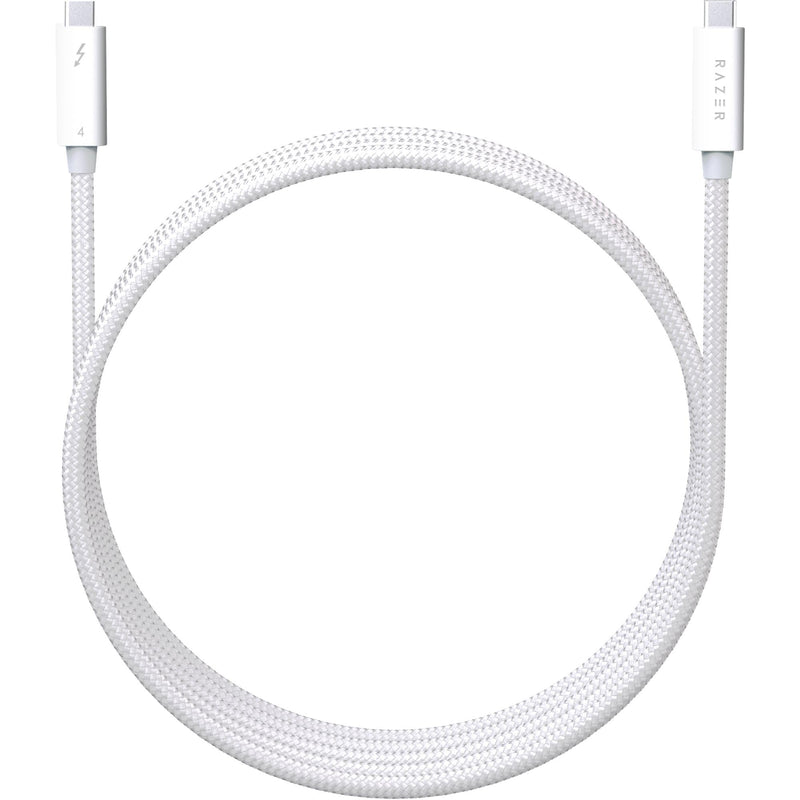 Razer Thunderbolt 4 Cable (2.0m / 6.56ft), USB-C to USB-C, White | Intel Certified, Up to 40 Gbs Per Second, Up to 8K Resolutions, Up to 100W PD, Compatible with Windows PC, Mac, TB3, USB 4 2.0M