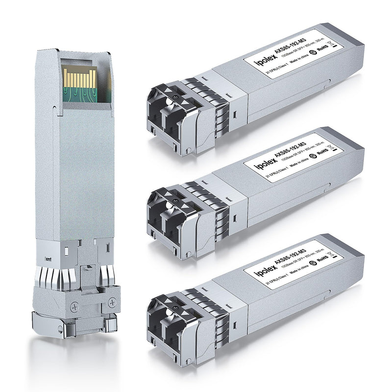 ipolex 10G SR SFP+ Transceiver, 10Gb 850nm Multimode LC SFP Module for Cisco SFP-10G-SR, Meraki MA-SFP-10GB-SR, UniFi UACC-OM-MM-10G, Ubiquiti UF-MM-10G, Mikrotik, Fortinet, TP-Link and More, 4 Pack