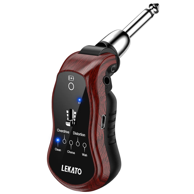 [AUSTRALIA] - LEKATO Guitar Headphone Amp,Micro Electric Guitar Headphone Amp for Electric Guitar&Bass Rechargeable Bass Headphone Amplifier for Practice with 5 Effects(Clean Chorus Overdrive Distortion and Wah) 