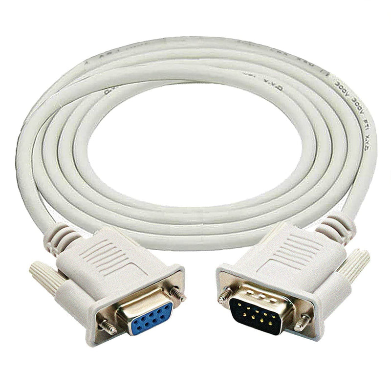 DaFuRui 3Pack 8.2ft/2.5m RS232 Cable White DB9 RS232 Male to Female Serial Cable Straight Through Adapter Wire for Connect Various Serial Interface Devices 8.2ft 2.5m RS232