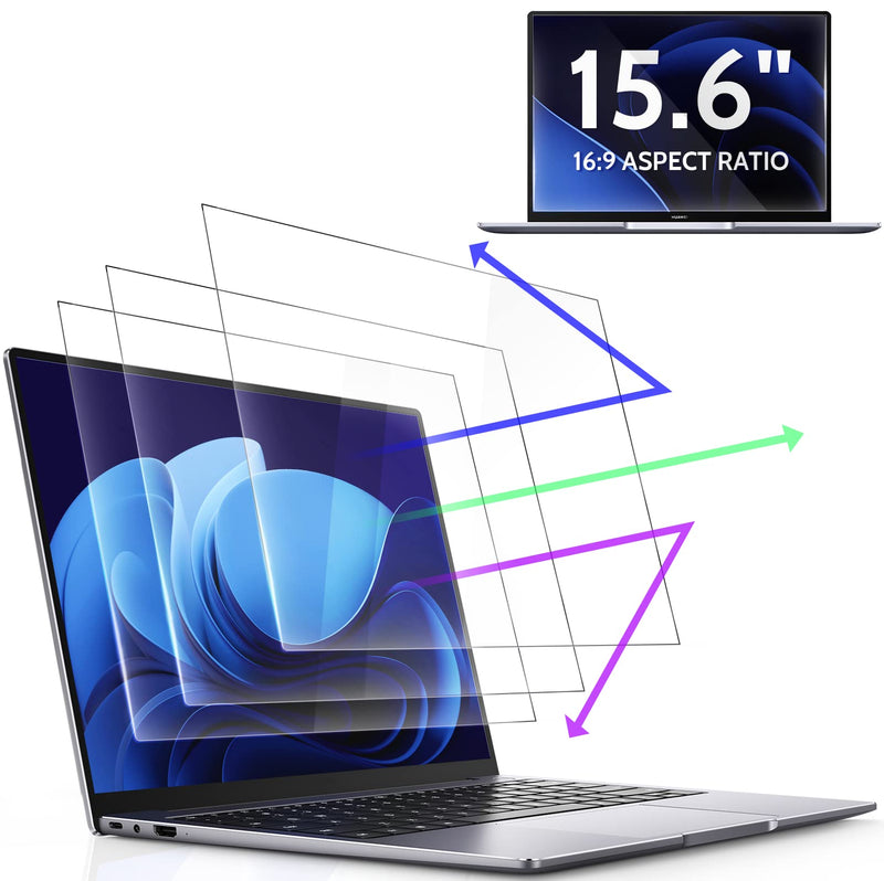3 Pcs 15.6 Inch Anti Blue Light Screen Protector Compatible With Lenovo Hp Dell Acer Asus Samsung etc Laptop-16:9 Aspect, 15" Computer Monitor Glare Filter Uv Blocker Shield Cover Eye Protection Film Blue Screen for Laptop 15.6" 16:9 Aspect