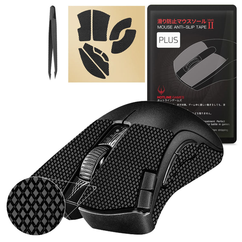 [Grip Upgrade] Hotline Games 2.0 Plus Anti Slip Mouse Grip Tape Compatible with Razer DeathAdder V2 X Hyperspeed Gaming Mouse Skins,Sweat Resistant,Cut to Fit,Easy to Apply For DeathAdder V2 X Hyperspeed