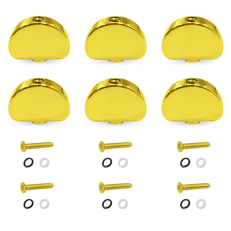 [AUSTRALIA] - 6PCS Metal Big Semicircle Guitar Tuning Pegs Tuners Machine Heads replacement Buttons knobs Handle (Gold) Gold 
