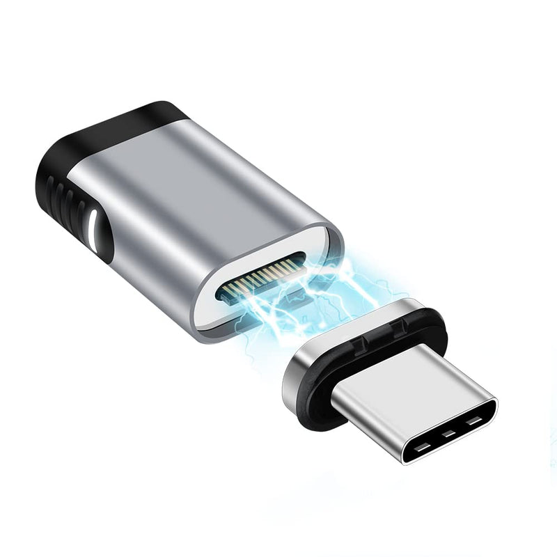 Magnetic USB C Adapter 24 Pin Mini Magnetic USB C Adapter Straight Male to Female Connector 100W PD Fast Charge 20Gbs Data Transfer USB3.1