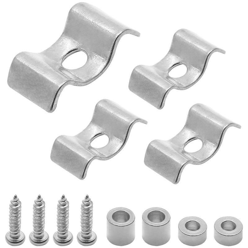 4Pcs Guitar String Trees, Metal Chrome String Retainer Guides with Mounting Screws Compatible with Fender Stratocaster Strat Tele Style Electric Guitar Silver