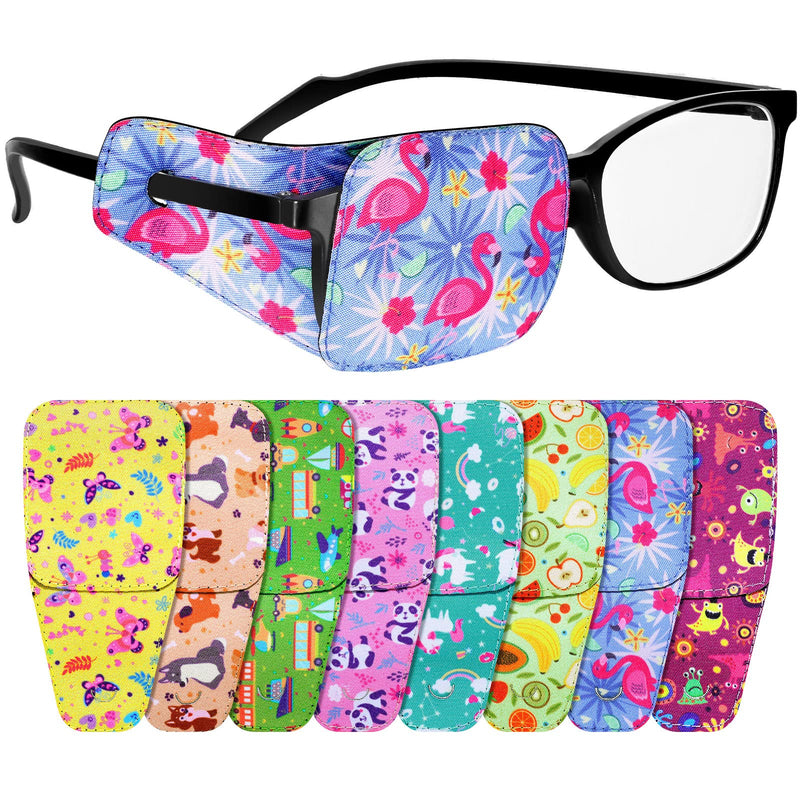 8 Pcs Eye Patches for Kids, Eyepatch for Glasses to Cover Either Eye Cartoon Eye Patching Fabric Patch for Kids Boys Girls(Cute Style) Cute Style