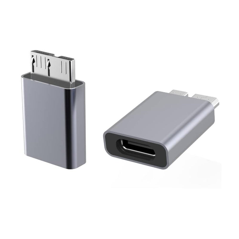 Kework 2 Pack Micro B USB to USB Type C Adapter, USB 3.1 Type C Female to USB 3.0 Micro B Male Adapter Converter Connector Gray