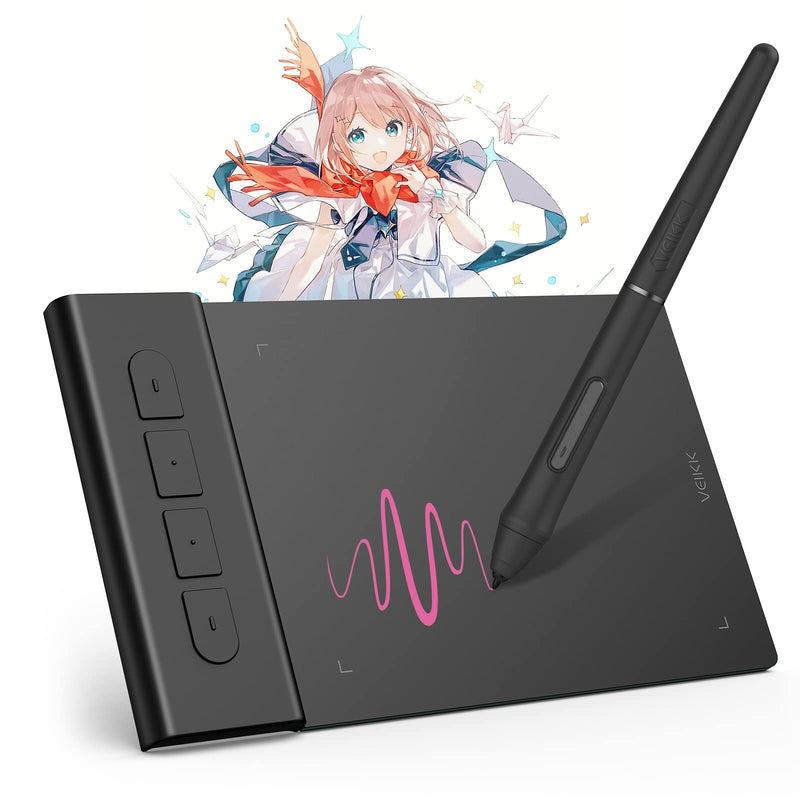 VEIKK Drawing Tablet OSU Tablet, Computer Graphics Tablets Art Tablet Portable VK430 4x3 inch, with 4 Shortcut Keys 8192 Levels Battery-Free Stylus Pen, Compatible with Mac/Window/Android Phone/Chrome