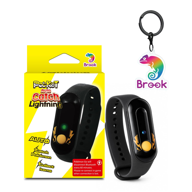 Brook Pocket Auto Catch Lightning - Simple and Easy to Use by Lightning LED Lights, Auto Spin and Catching Pocket Monsters, Collecting Items, Wristband Bracelet Accessory