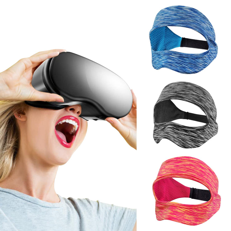 SAYAFAN VR Eye Mask, Adjustable Breathable VR Sweat Band for Meta/Oculus Quest 2/3, HTC Vive, PS, Gear, VR Workouts (3PCS) Colourful