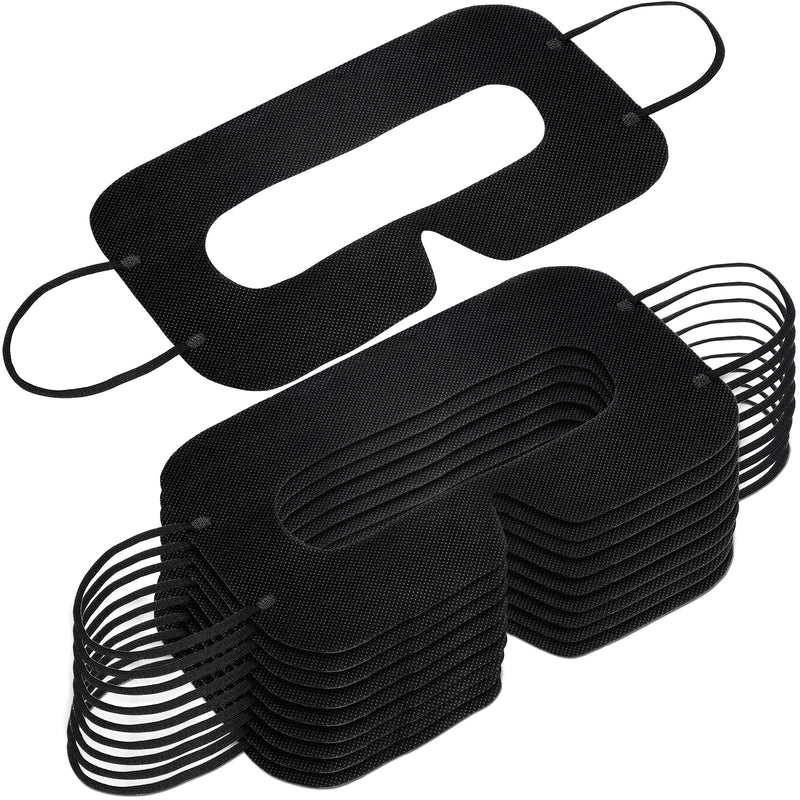 200 Pcs Disposable VR Face Mask Breathable Cover Eye Mask for VR Nonwoven Fabric Sanitary VR Mask, VR Eye Cover Pad (Black) Black