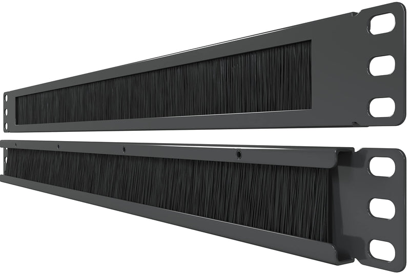 1U Brush Panel (2 Pack) 19 inch Rackmount Strip Cable Management Spacer for Network Server Rack Cabinet Enclosure - High Density Filler (Increased Airflow - Decreased Dust Acumulation) Tupavco TP1710 2 Pack