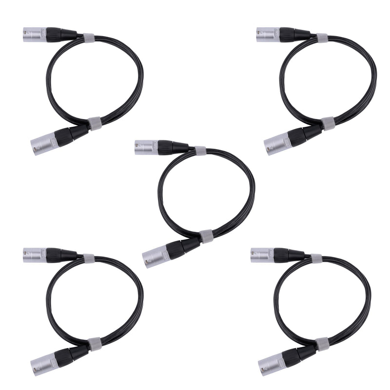 RJ45 CAT5E Ethercon Cable Both Ends with Ethernet Shielded Connectors (Black, 3Feet_5PCS)