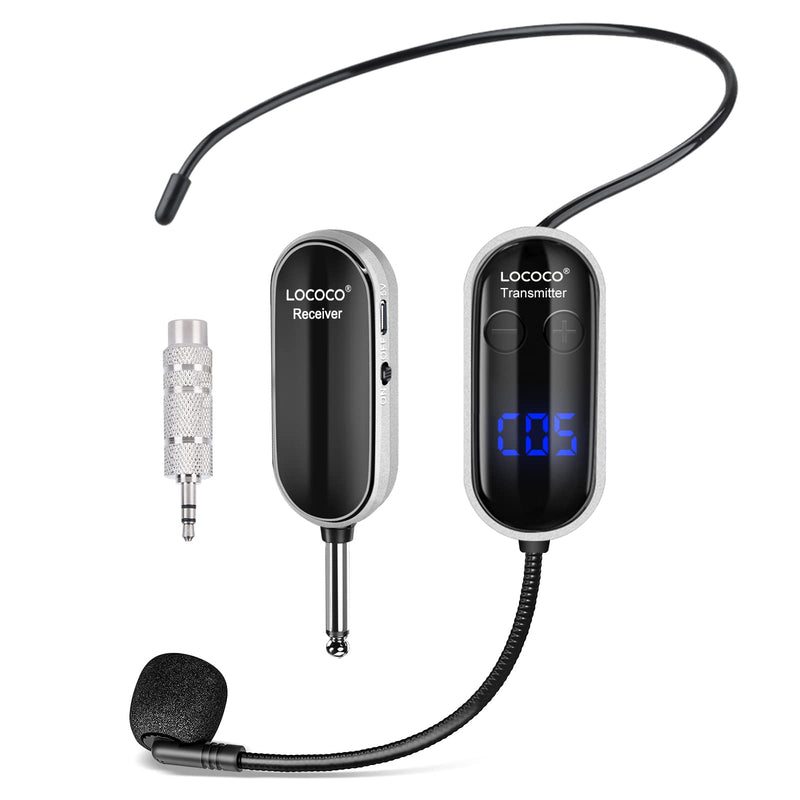 UHF Wireless Headset Microphone System: Mic Headset - LED Digital Display, Head Handheld Mic 2 in 1, Working Time 6H, 165 ft Range Mics for Voice Amplifier, Tour Guide, Teaching, Fitness, PA System Black1