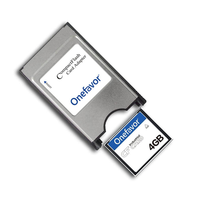 Onefavor Compact Flash to PCMCIA Ata Adapter CF to PC Card Adapter PCMCIA Ata Adapter for Cf 2 Card (Come with 4GB CF Memory Card) 4GB Compact Flash to PCMCIA