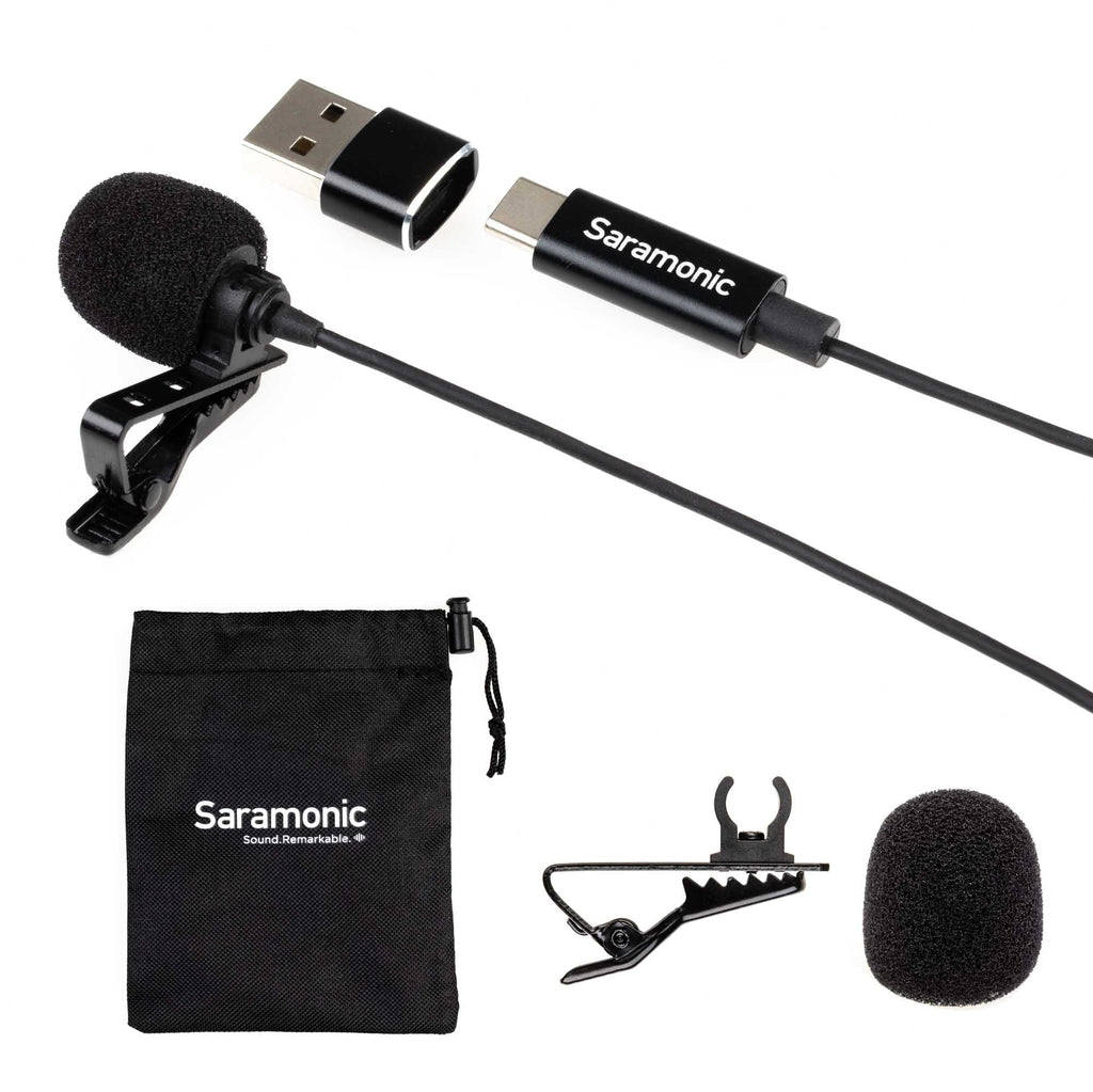 Saramonic Professional Lavalier Microphone for Android and iOS Devices with USB-C and Computers with USB or USB-C for Vlogging, Interviews, YouTube, TikTok, Streaming (LAVMICRO-U), 6.6 Feet