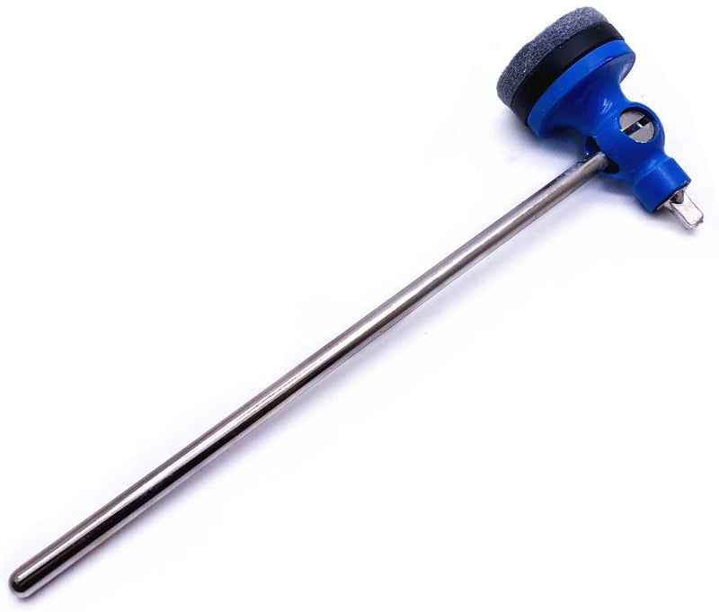 Stainless Steel Shaft Bass Drum Beater Pedal Hammer Felt Beater Head Percussion Instrument Parts (Blue) Blue