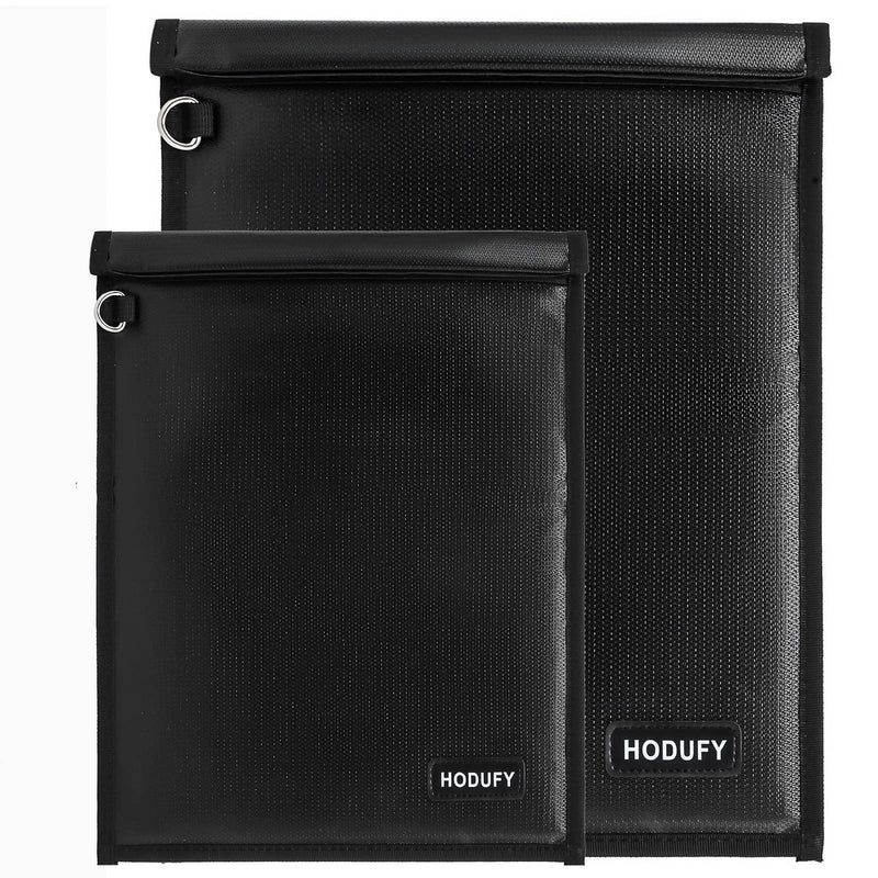 Faraday Bag for Laptops & Tablets - 2 Pack 20 x 15 inches and 15 x 10 inches Faraday Cage, Faraday Key Fob Protector, Fireproof & Waterproof Key Fob Signal Blocker, Rfid Pouch for Key Fob(Black) Black